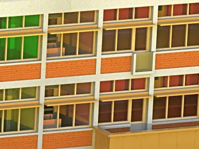 Kindergarten floor plan of building 3D model