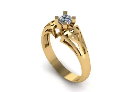 solitair ring ready to print 3D print model