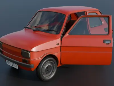 Fiat 126 Low-poly 3D model