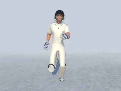Cricket player Rigged  Low-poly 3D model