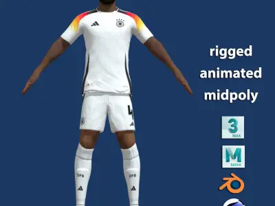 T-Pose Rigged Jonathan Tah Germany Euro 2024 3D model