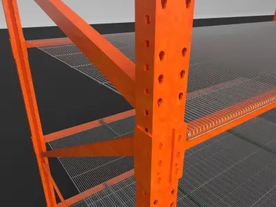 Industrial Rack Shelf Free low-poly 3D model