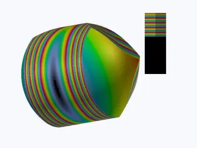 High poly Gomboc rainbow colored ball with stripe in middle Free 3D model