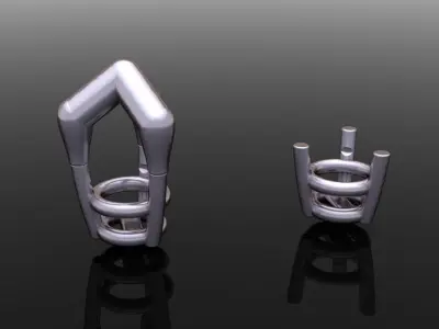 3 Prong Solitaire Earring Stud Basket 3mm50 3D print model