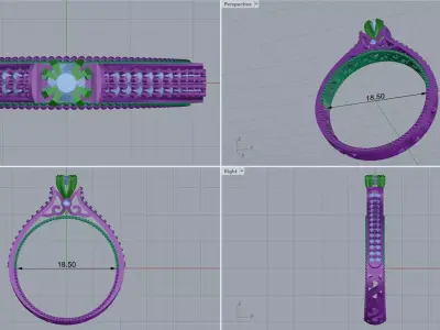 ring woman  3D print model 25