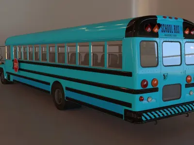 School Bus Low-poly 3D model