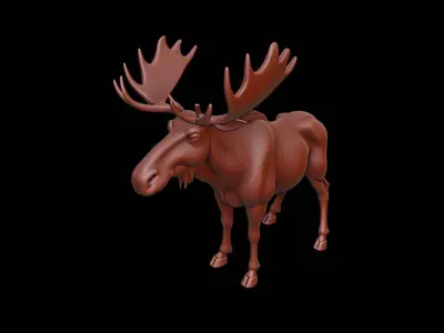 Moose Animal Sculpture 3D print model buy
