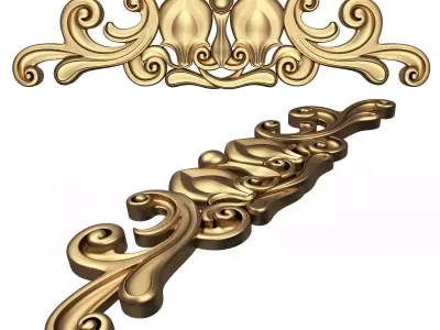 Carved Plaster Molding Decoration 037 Low-poly 3D model