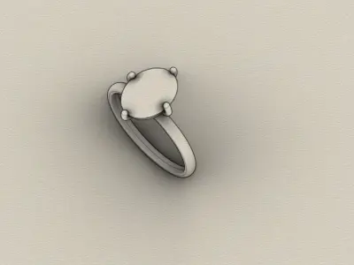 OVAL STONES RING  Free 3D print model