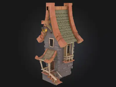 Whimsical Cottage Design 3D model