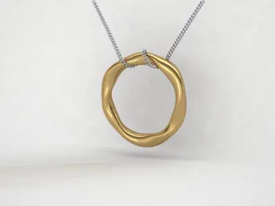 Golden Flow Organic Pendant Jewelry 3D Model 3D print model