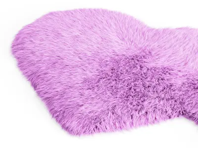 Faux Fur Carpet Two Hearts 3D model