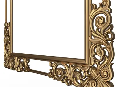 Classic Frame and Mirror 056 Low-poly 3D model