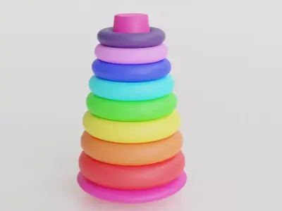 Colored Pyramid Toy For Children Low-poly 3D model