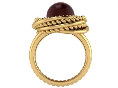 pearl round rope ring  3D print model