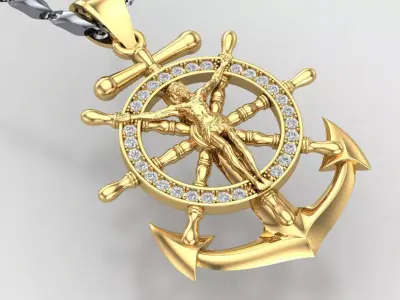 Anchor Cross Jesus D2 3D print model