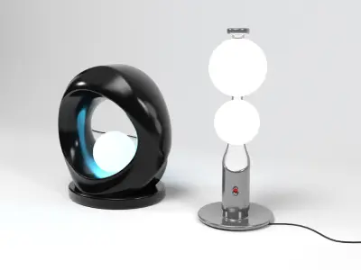 Sci-fi Lamps Low-poly 3D model