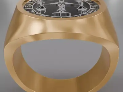 Spring zodiak symbol ring 3D model for 3D printing 3D print model