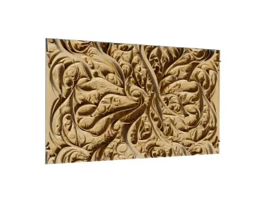 mural decor set wall panel 06 3D model