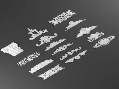 15 ornamental classic decoration 3d model kitbash vol 40 3D model