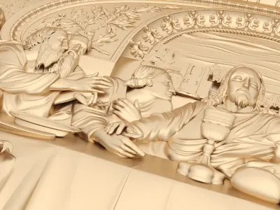 Panel 7 - Last Supper - CNC 3D model