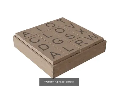 Toy Collection scrabble blocks - natural wood