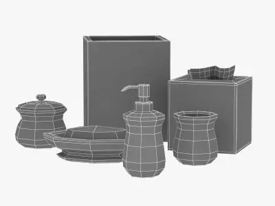 Bathroom Decorative Set A Touch Of Lace 3D model