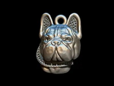 french bulldog pendant 3D print model
