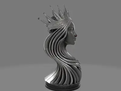  Abstract Chess Queen Sculpture 3D print model