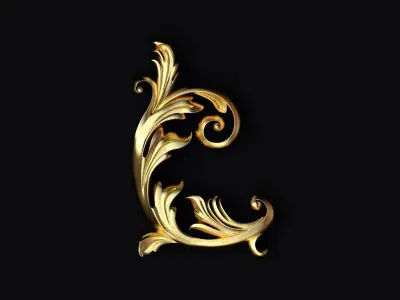 Central decor ornament for furniture 3D model 616