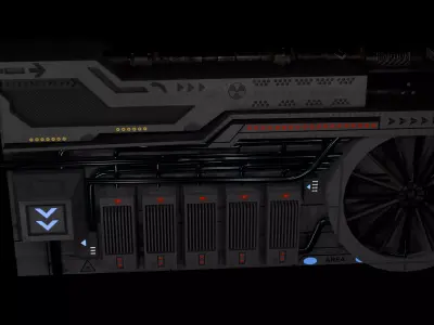 Sci-Fi Wall Low-poly 3D model