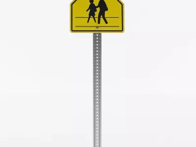 School Crossing Sign 3D model
