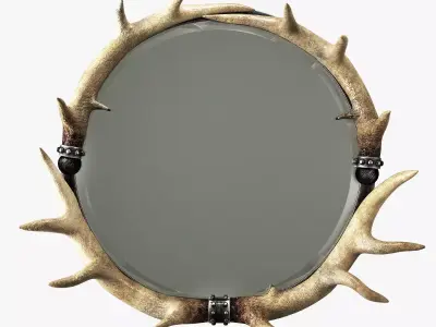 Uttermost stag horn mirror 3D model