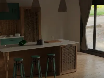 3D rendered kitchen 3D model