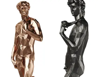 David Michelangelo Tall edges Copper Black metal 3D model