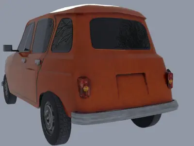 Renault 4 car Low-poly 3D model