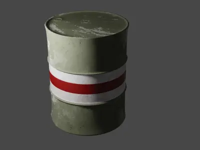 Barrel oil  Old Steel Barrel Drum  Old Barrel drum 3D model