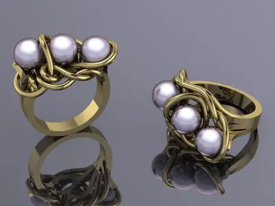 Pearl ring 3D print model