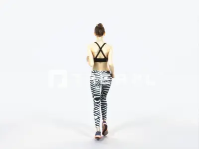 Beauty 03A Running Jogging Sports Woman Low-poly 3D model