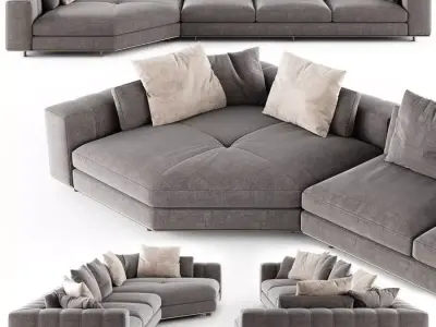 Modern Freeman sofa 02 3D model
