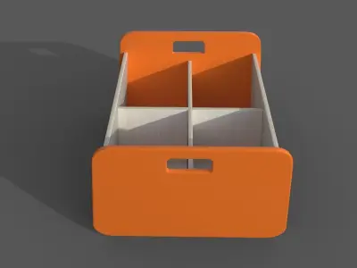 Double Storage Unit Orange Low-poly 3D model