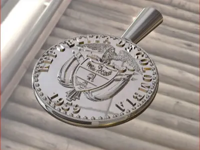 conmemorative coin cacique calarca 3D print model