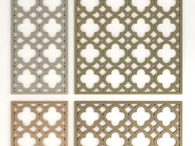 Arabic Islamic pattern decorative gold plaster 2 3D Model Collection