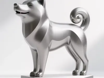 Shiba Inu Art Sculpture 3D print model