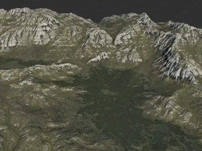 Provence landscape terrain collection game engine 3D model Low-poly 3D model