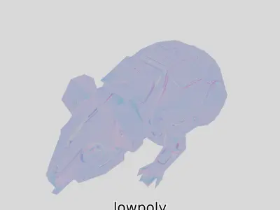 Futuristic Robotic Mouse Model with Modular Design Low-poly 3D model