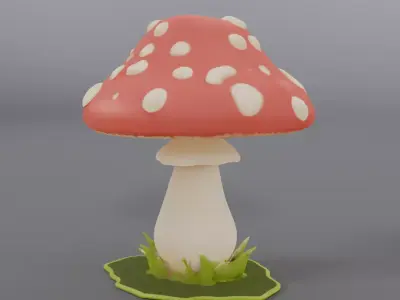 mushroom statue for garden 3D model