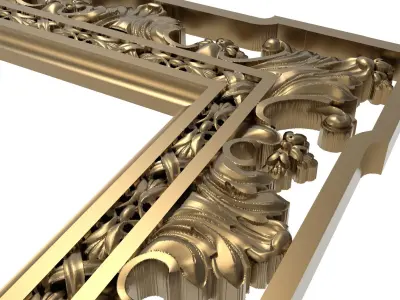Carved Picture Frame 3D model 2