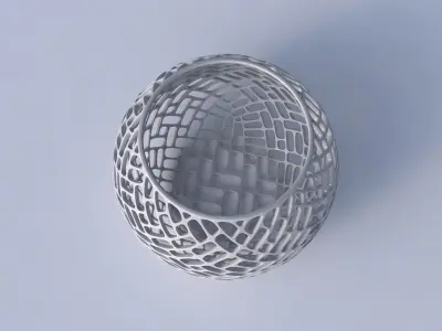 Bowl spheric with lattice tiles 3D print model