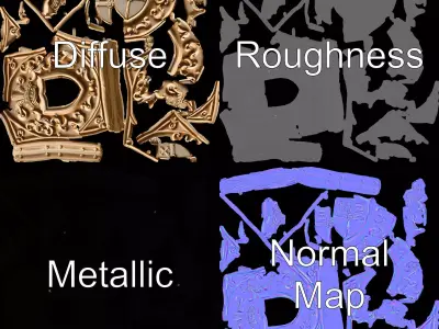 Royal Crest Relief Stone model pack Low-poly 3D model